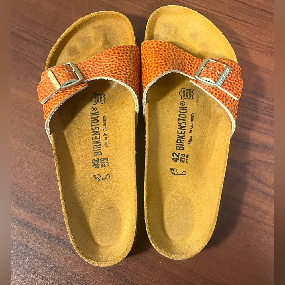 Birkenstock Madrid Pebbled Leather Sandals 42 Regular